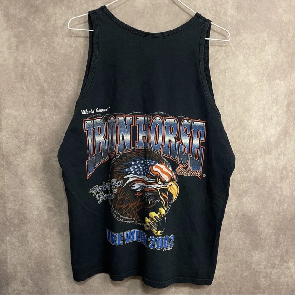 Vintage 2002 Bike Week Iron Horse Saloon Eagle Biker Tank Top Shirt Adult Sz XL